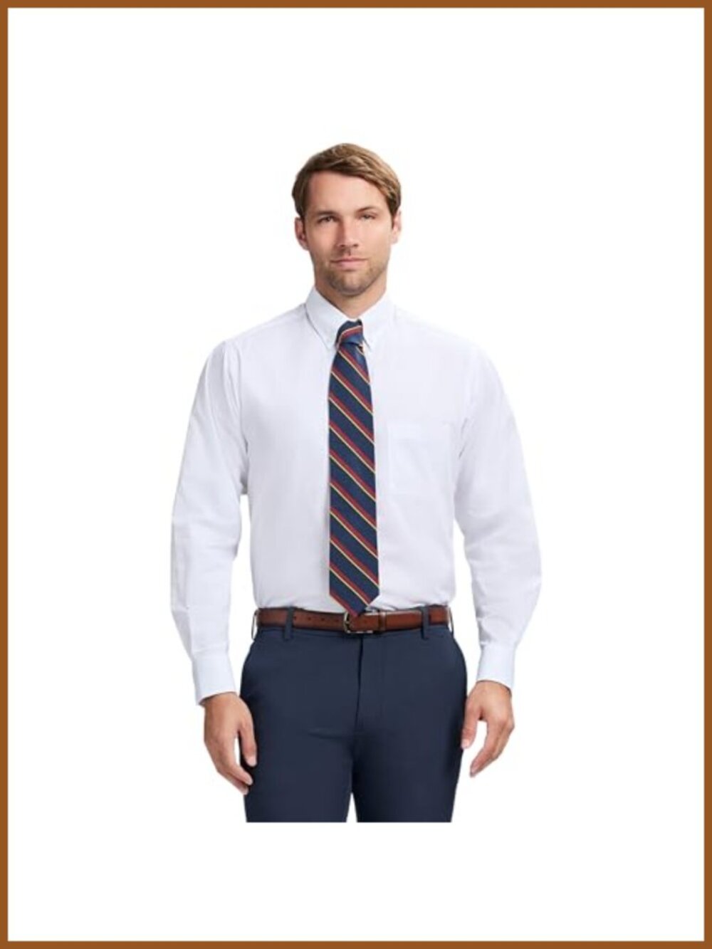 Men's Regular Fit Long Sleeve Wrinkle Free Stretch Button Down Dress Shirt